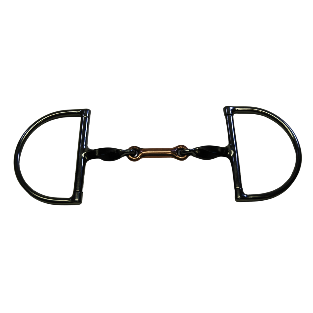 Twisted Sweet Iron D Ring Snaffle Bit with Copper Dog Bone EquuSport