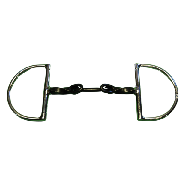 Locking Dog Bone Twisted D Ring Snaffle Bit