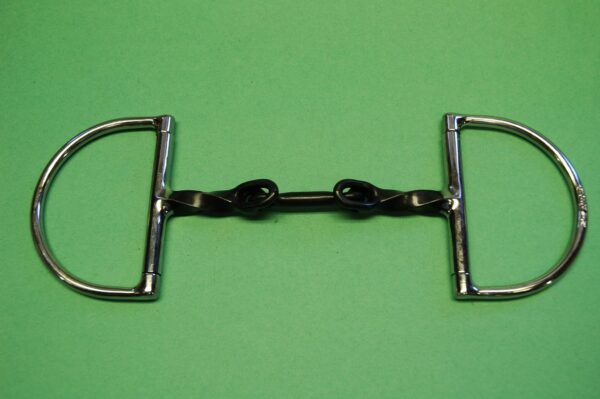 Locking Dog Bone Twisted D Ring Snaffle Bit - Image 2